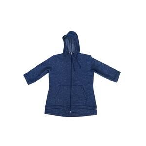 Tek Gear Ultrasoft Blue Full Zip Sweatshirt Hoodie Women’s Sz Large 3/4 Sleeve